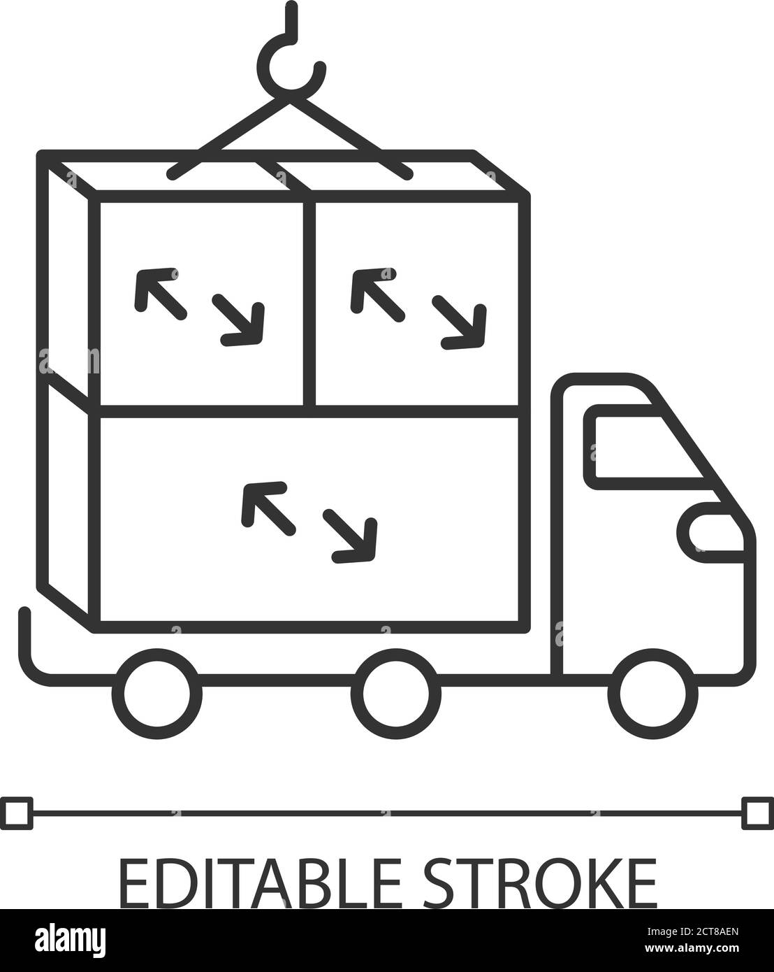 Oversized cargo linear icon Stock Vector