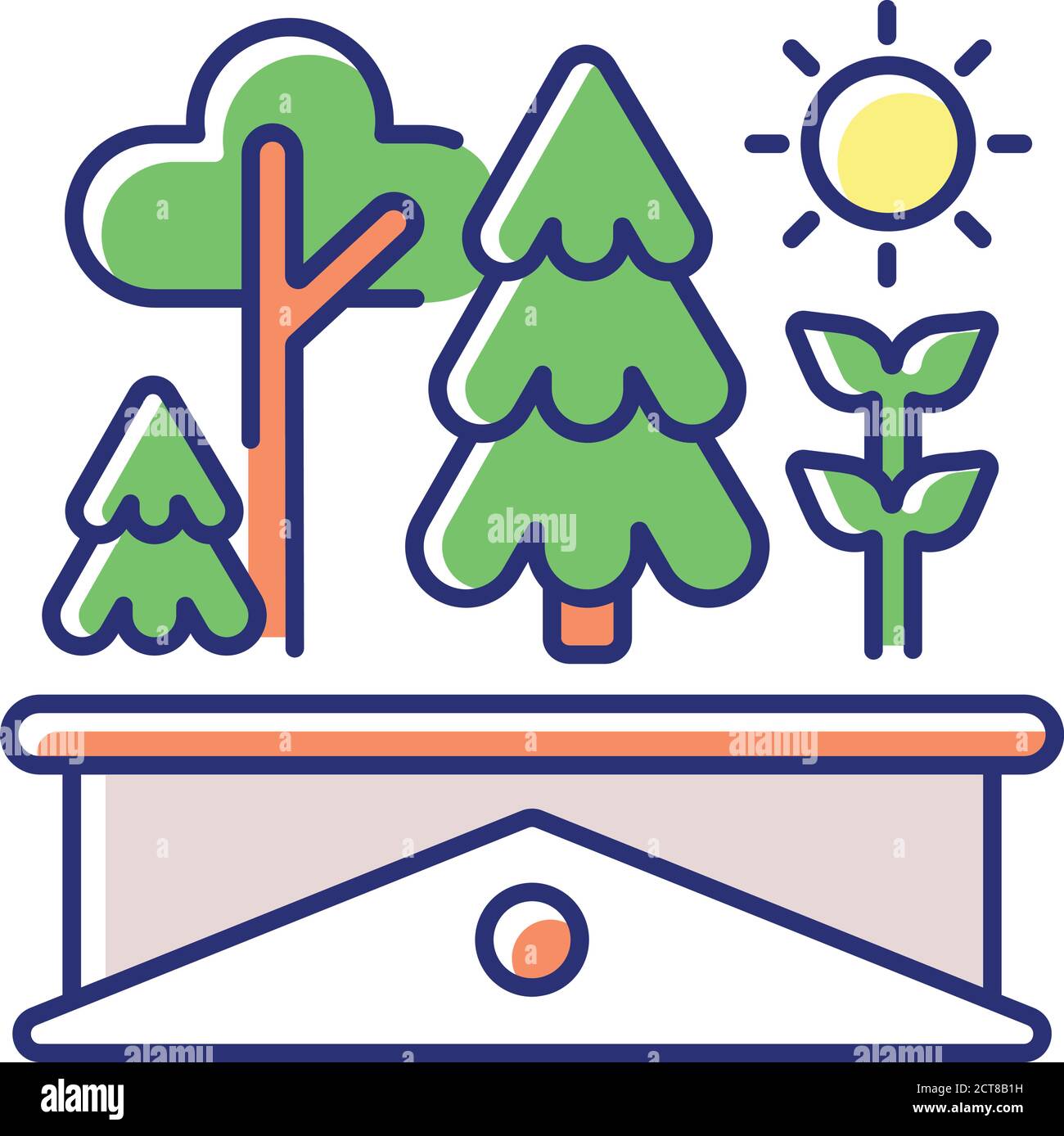 Green roof RGB color icon Stock Vector Image & Art - Alamy