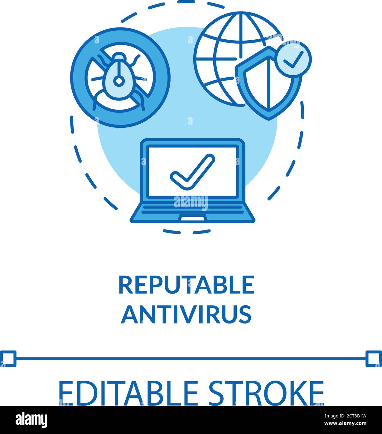 Reputable antivirus concept icon Stock Vector