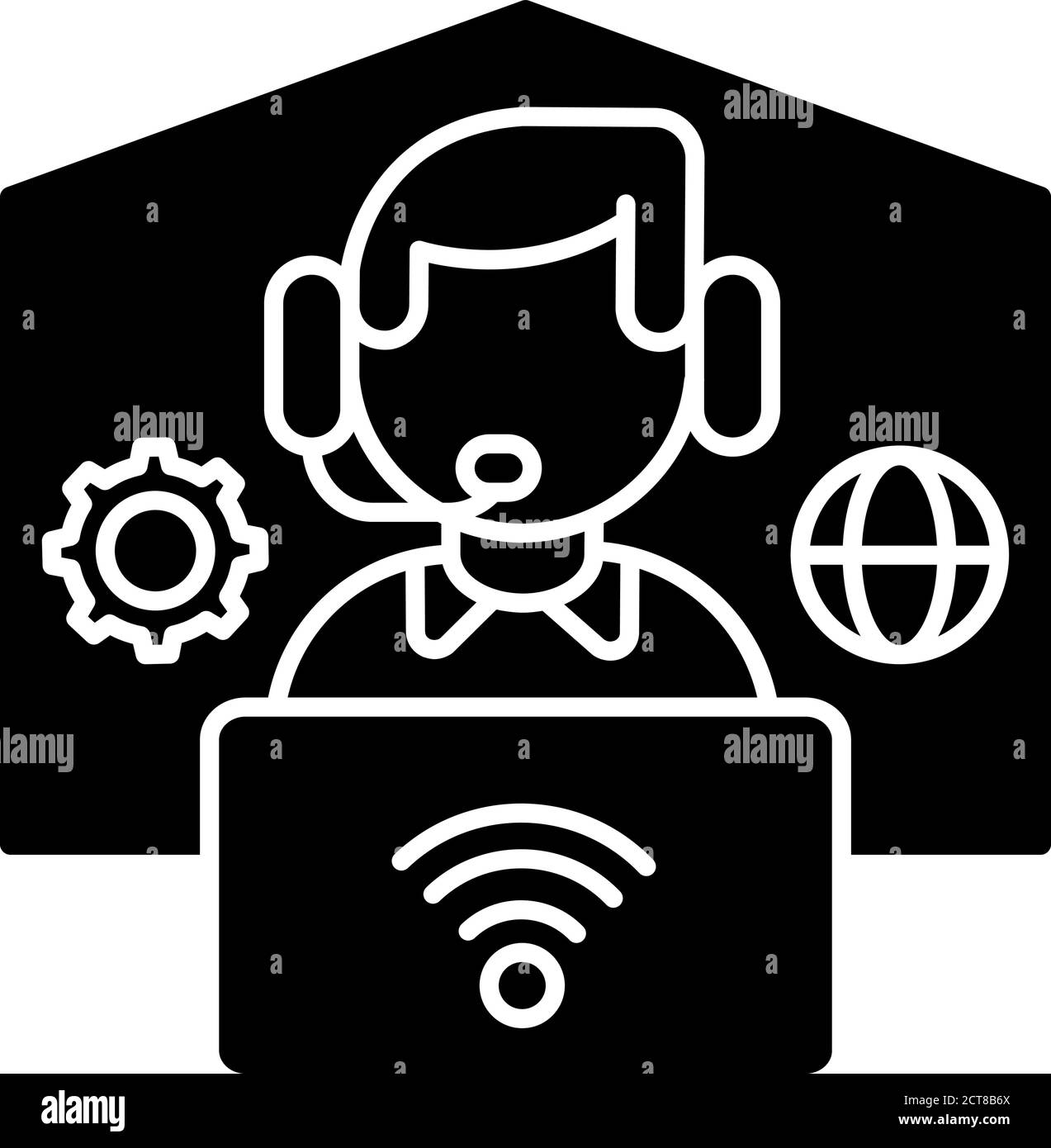 Remote workplace black glyph icon Stock Vector Image & Art - Alamy