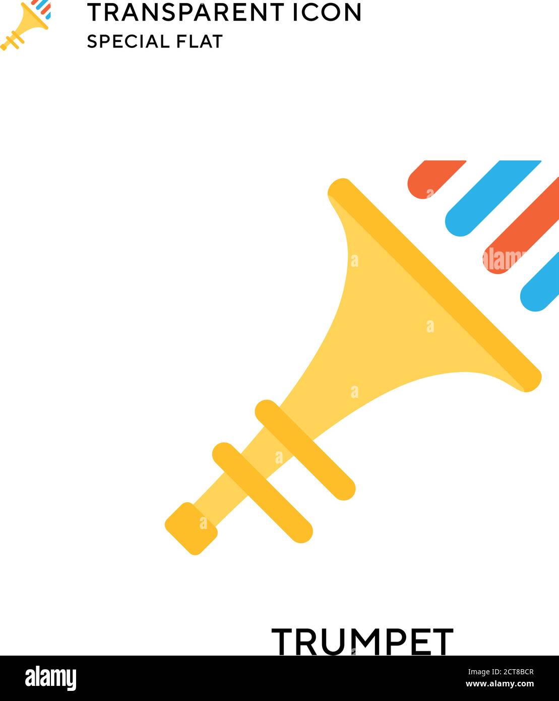 Trumpet vector icon. Flat style illustration. EPS 10 vector Stock ...
