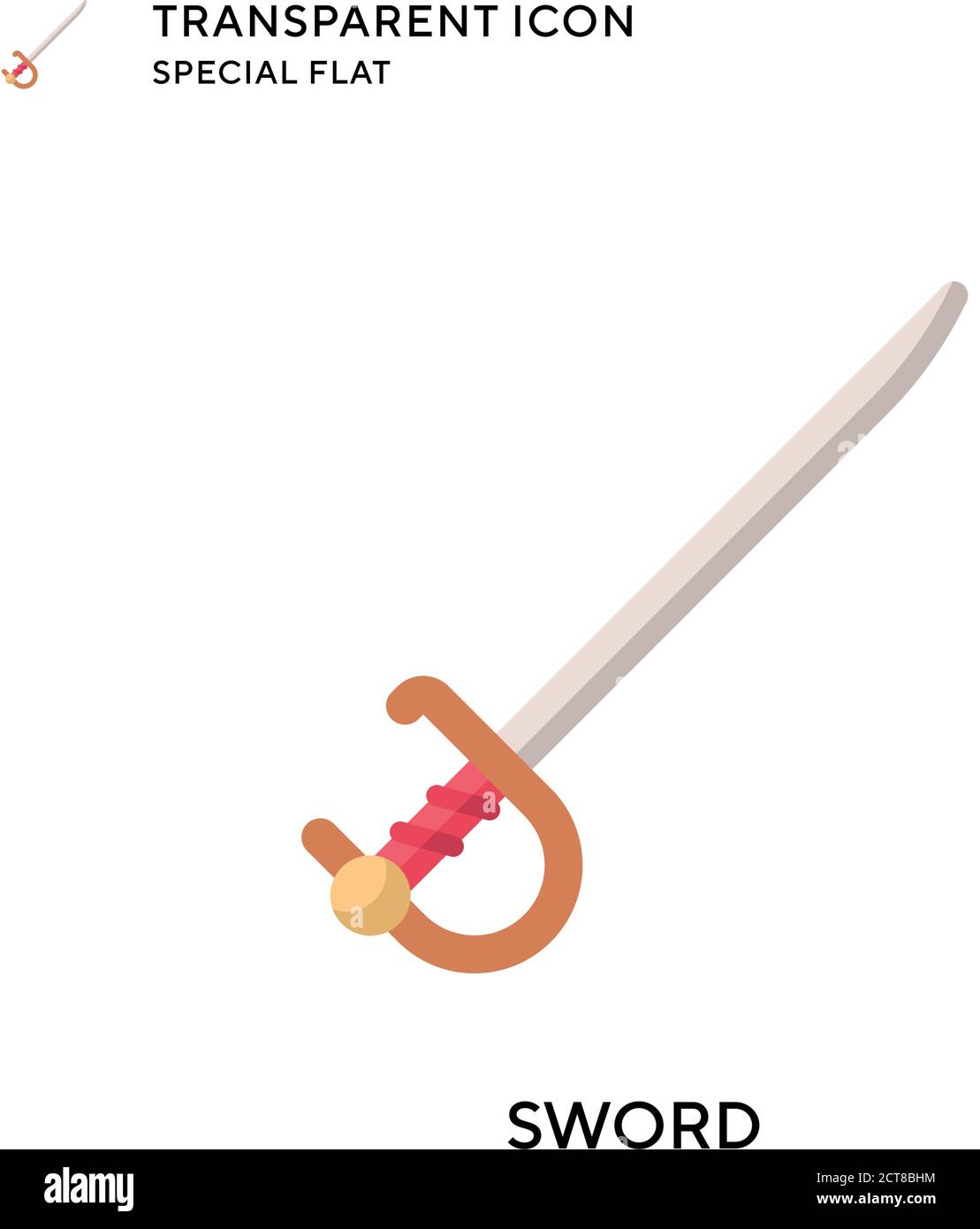 Sword vector icon. Flat style illustration. EPS 10 vector. Stock Vector