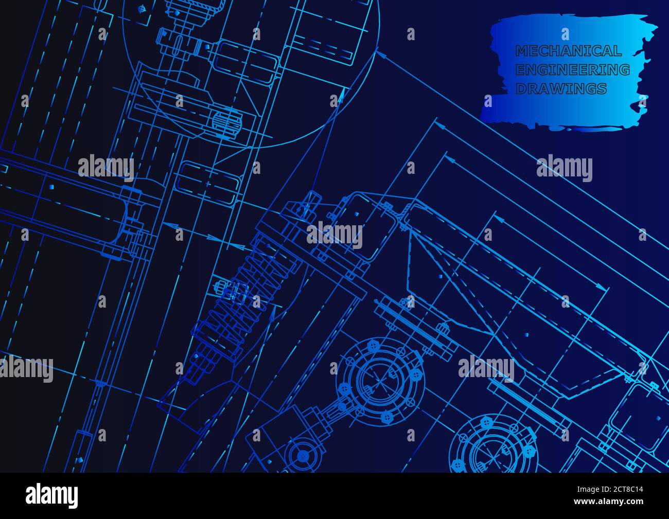 Sketch. Vector engineering illustration. Computer aided design systems ...
