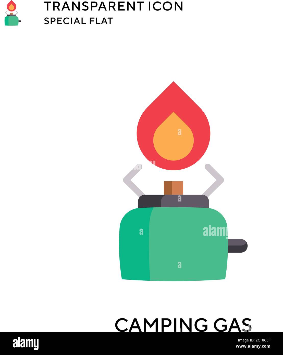 Camping gas vector icon. Flat style illustration. EPS 10 vector. Stock Vector