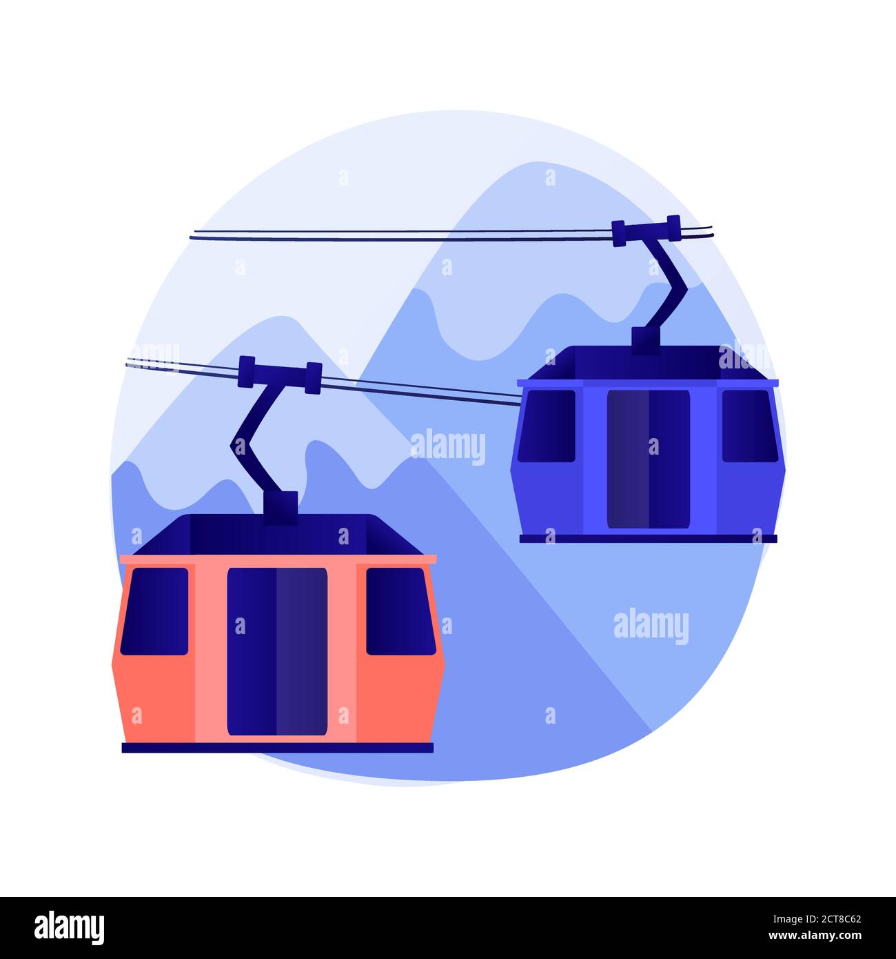 Cable transport abstract concept vector illustration. Stock Vector