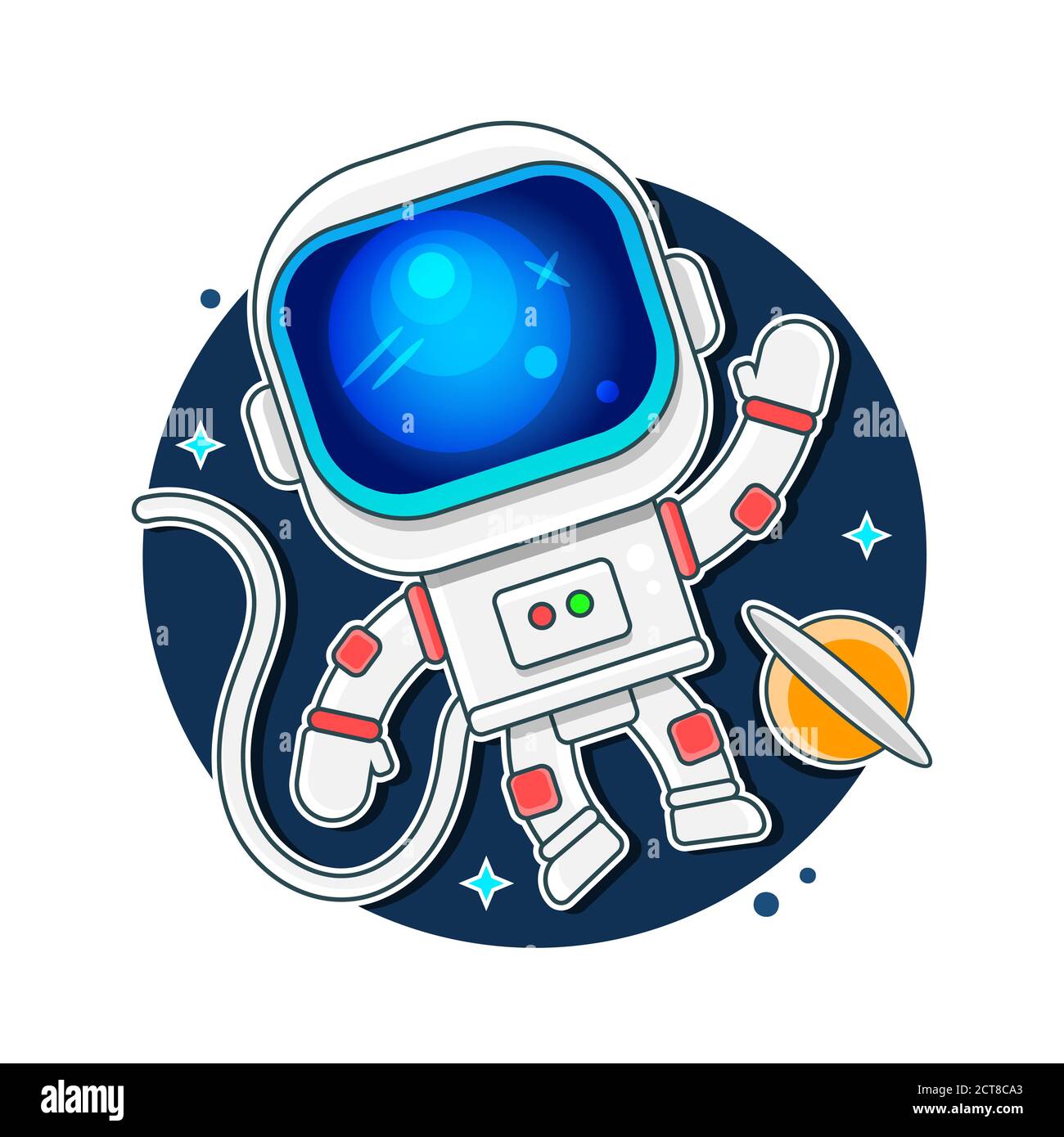 Astronaut, Space suit isolated on Black Background Stock Vector