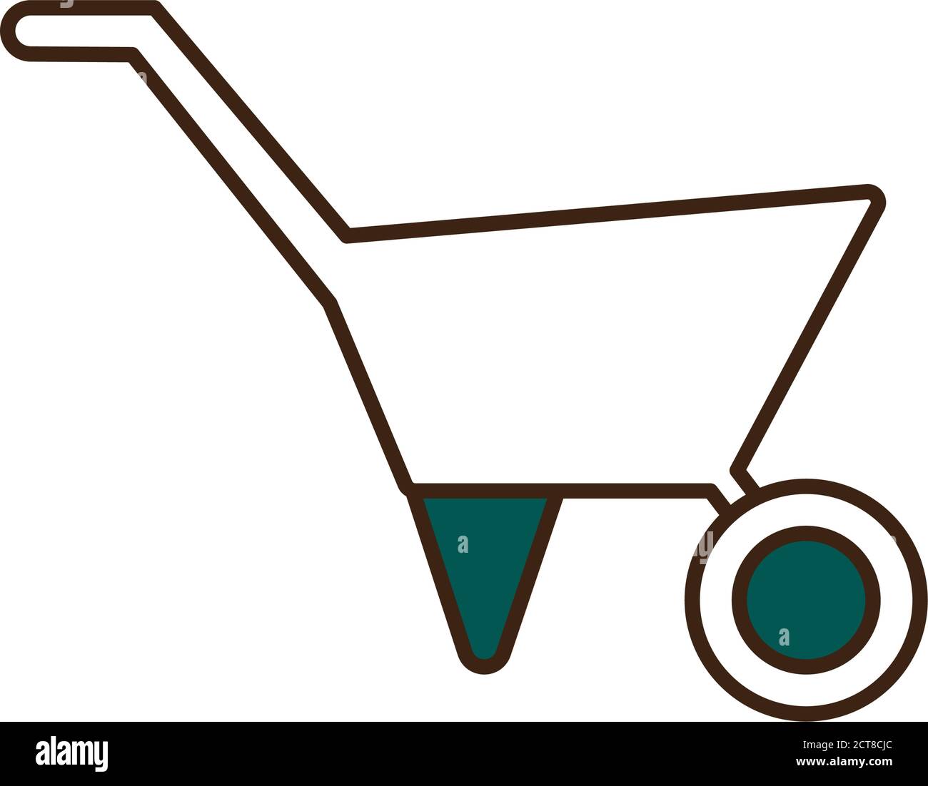 garden wheelbarrow line and fill style icon vector design Stock Vector ...