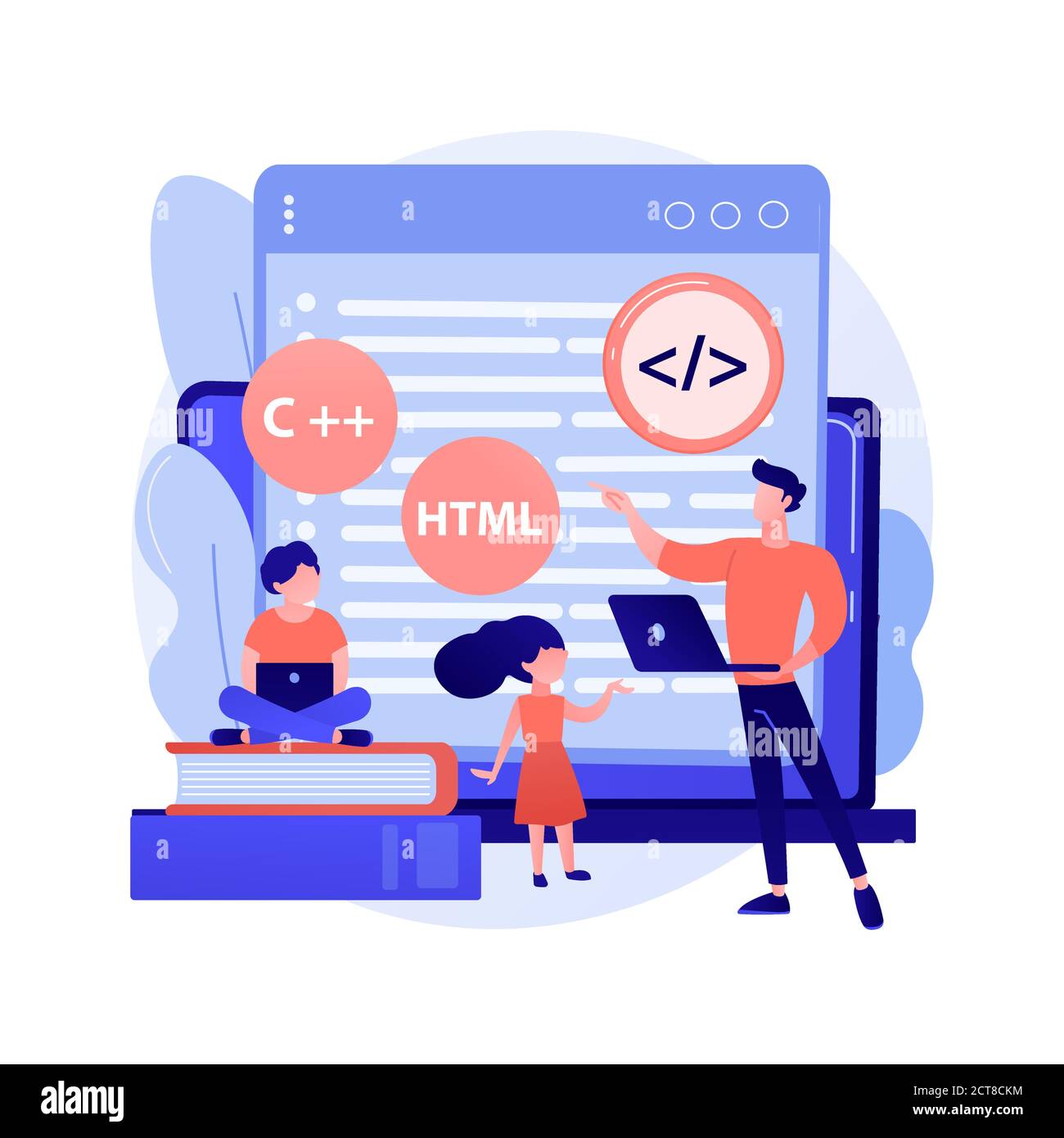 Computer programming camp abstract concept vector illustration Stock ...