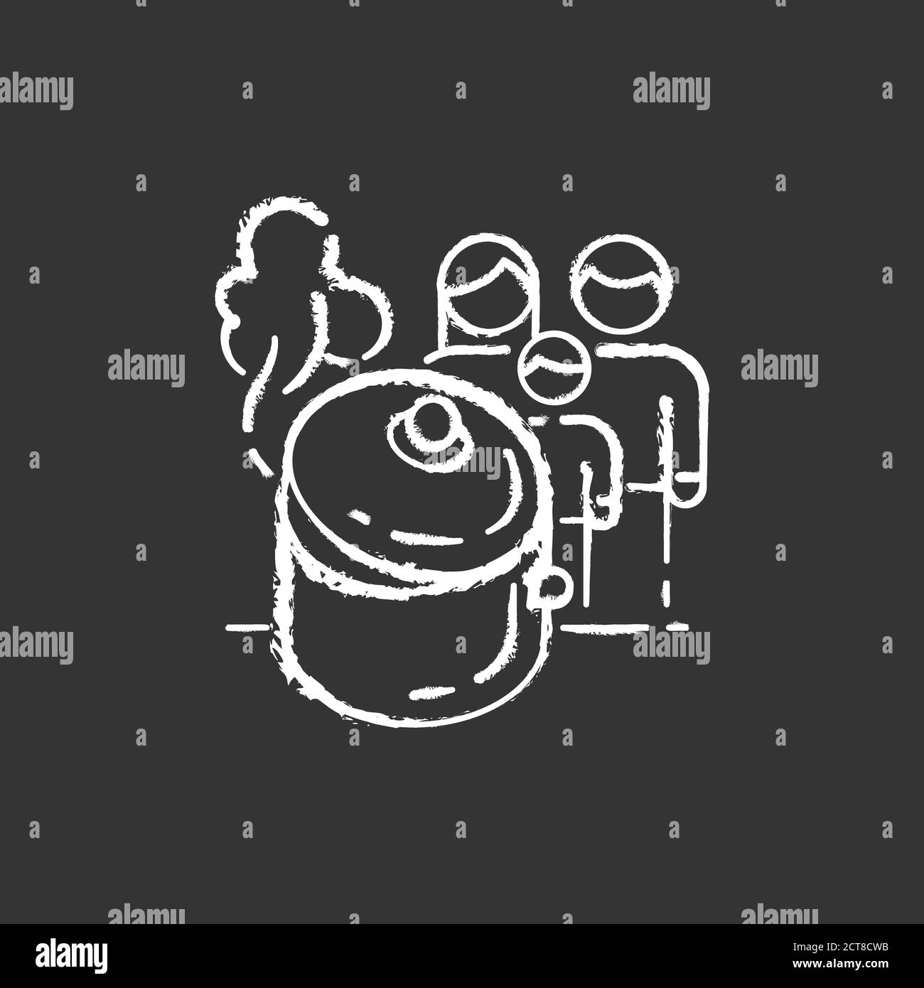 Home cooking chalk white icon on black background Stock Vector Image ...