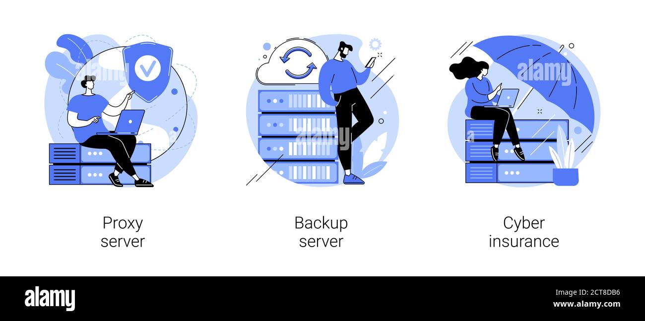 Online data access and security abstract concept vector illustrations ...