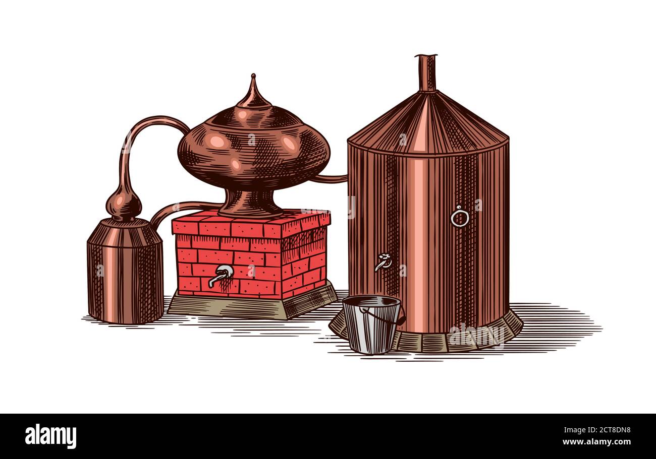 Gin Distillation Stock Vector Images - Alamy