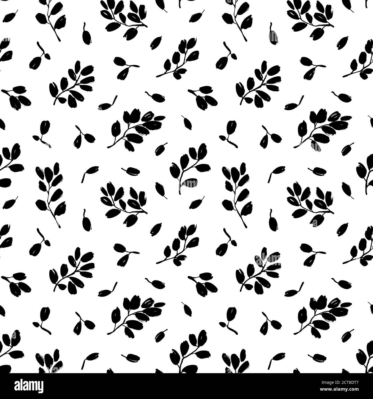 Leaves and branches vector seamless pattern Stock Vector Image & Art ...