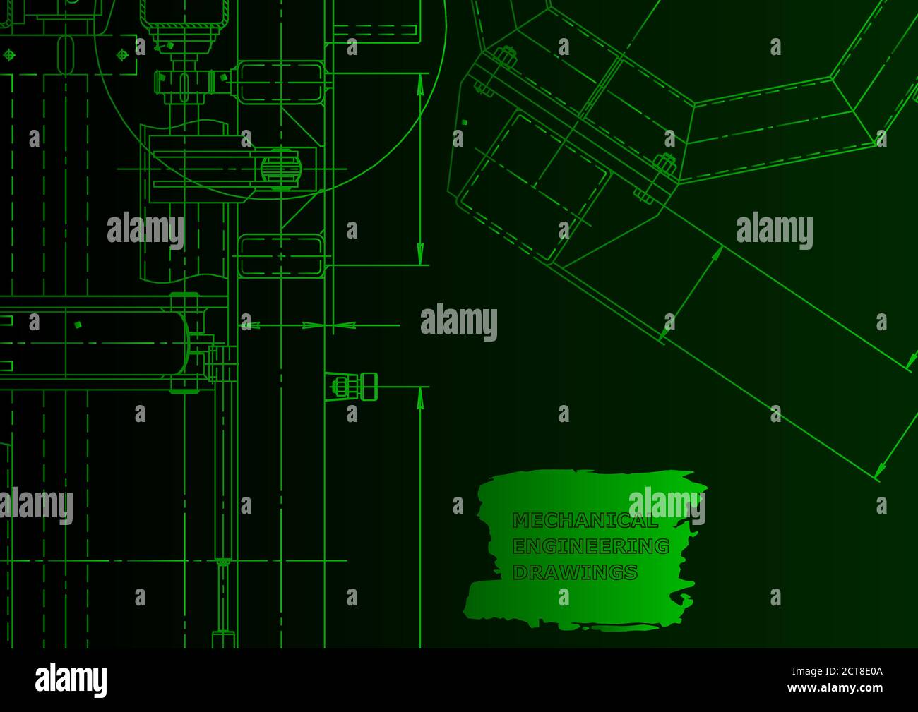 Vector engineering illustration. Mechanical engineering drawing ...