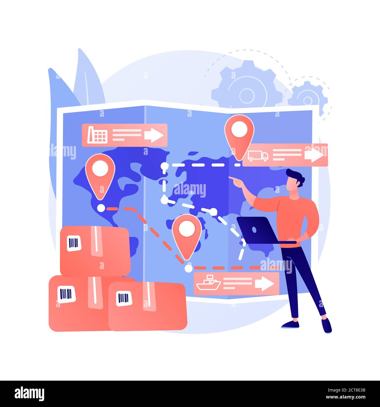 Supply chain management abstract concept vector illustration Stock ...