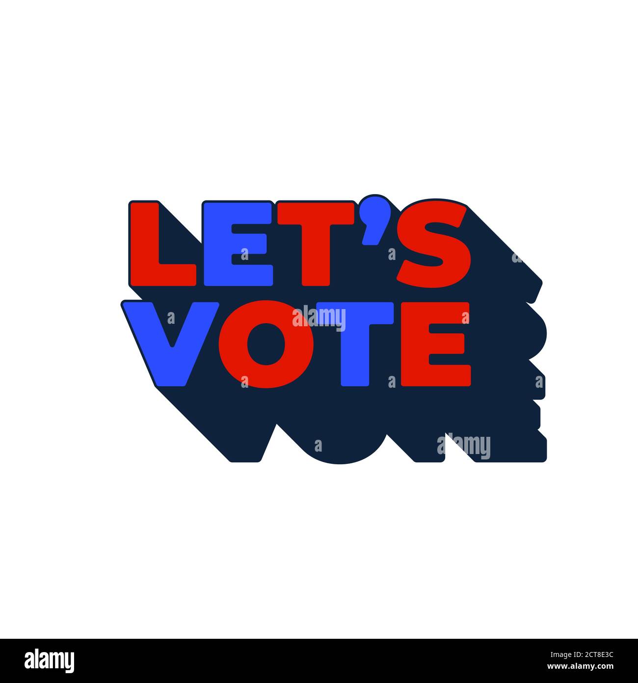 Patriotic 2020 voting poster. Presidential election 2020 in USA. Typographic banner of the United States Stock Vector