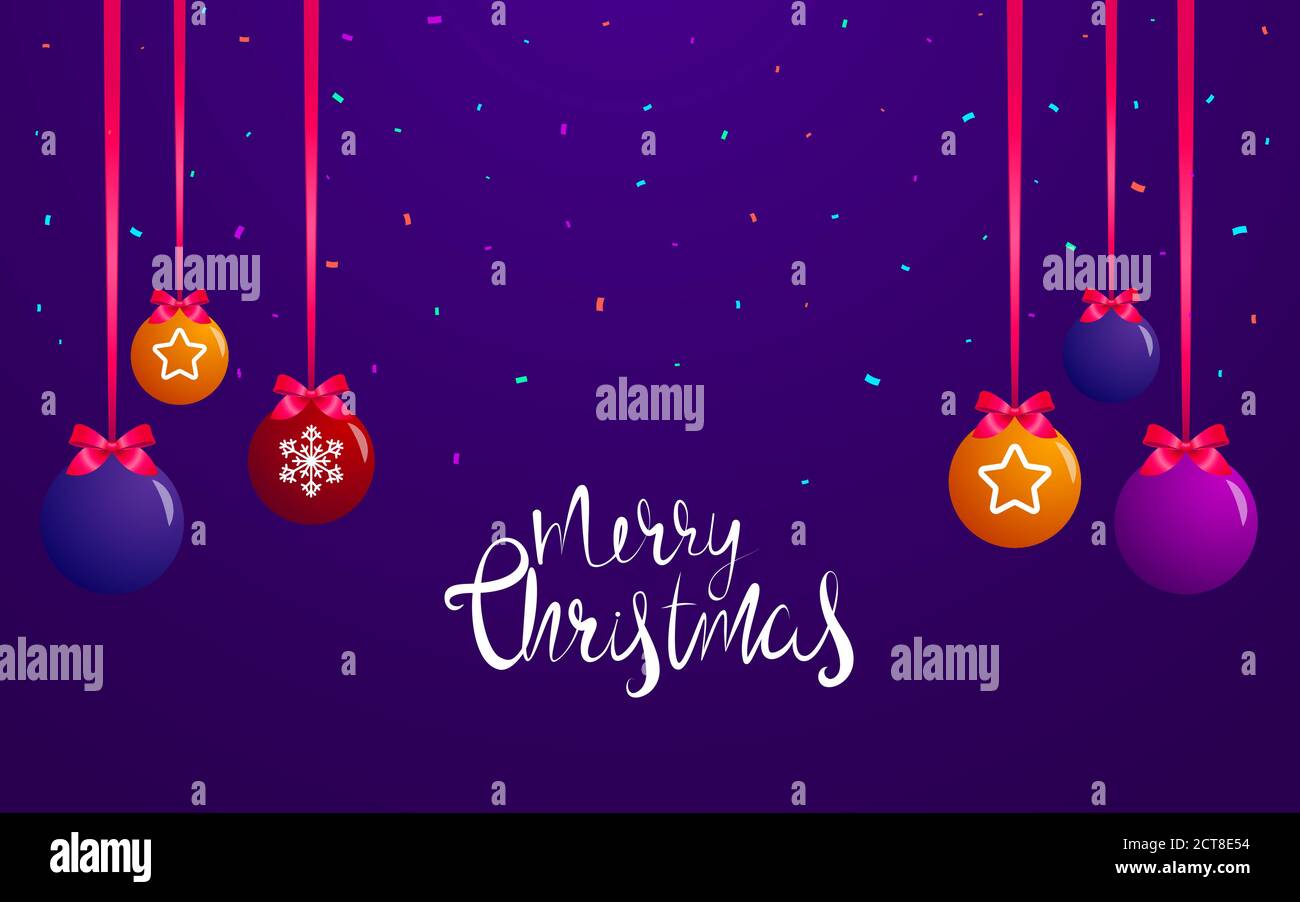Merry Christmas postcard Vector illustration in flat design Stock Vector