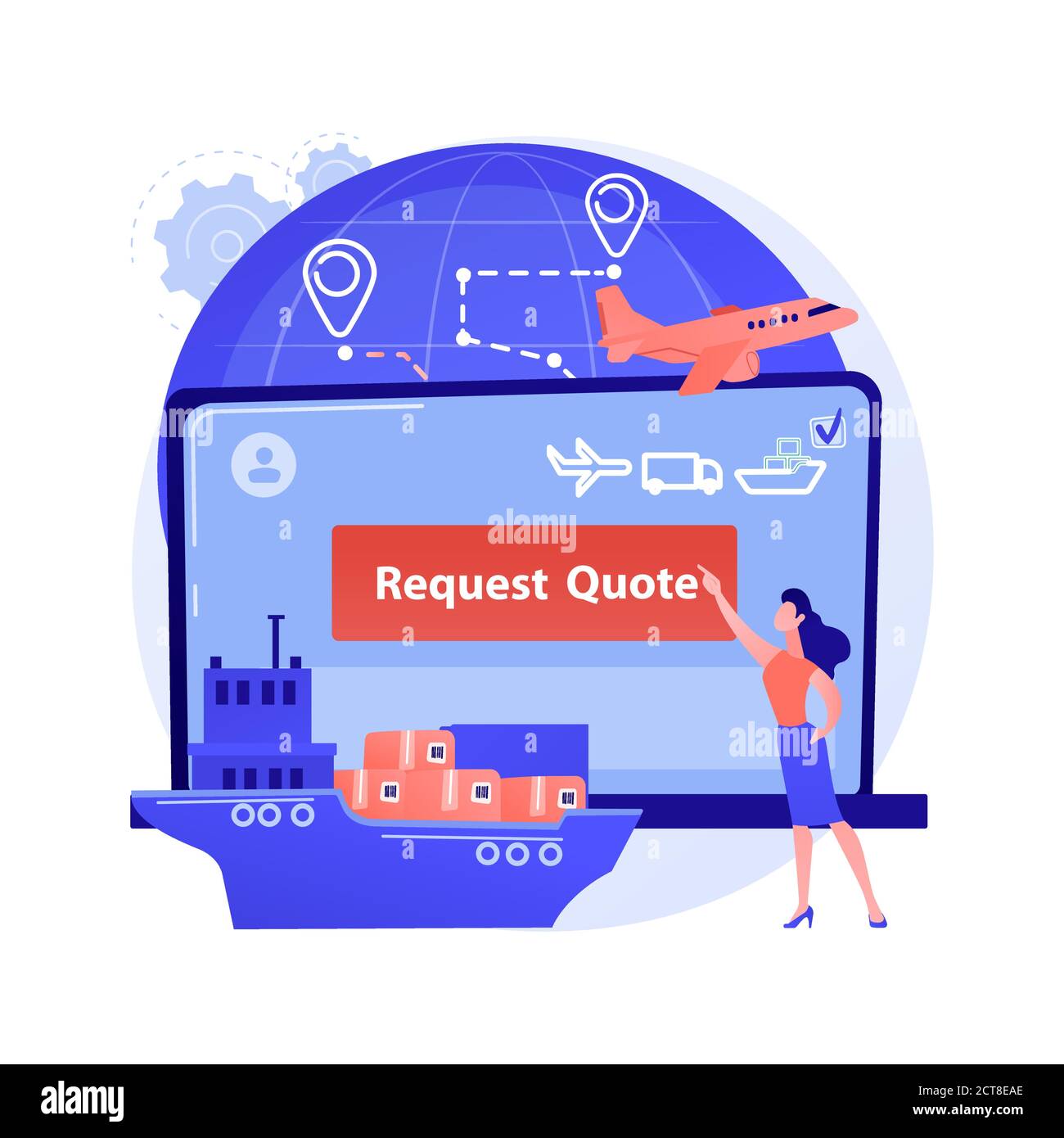 Freight quote request abstract concept vector illustration. Stock Vector