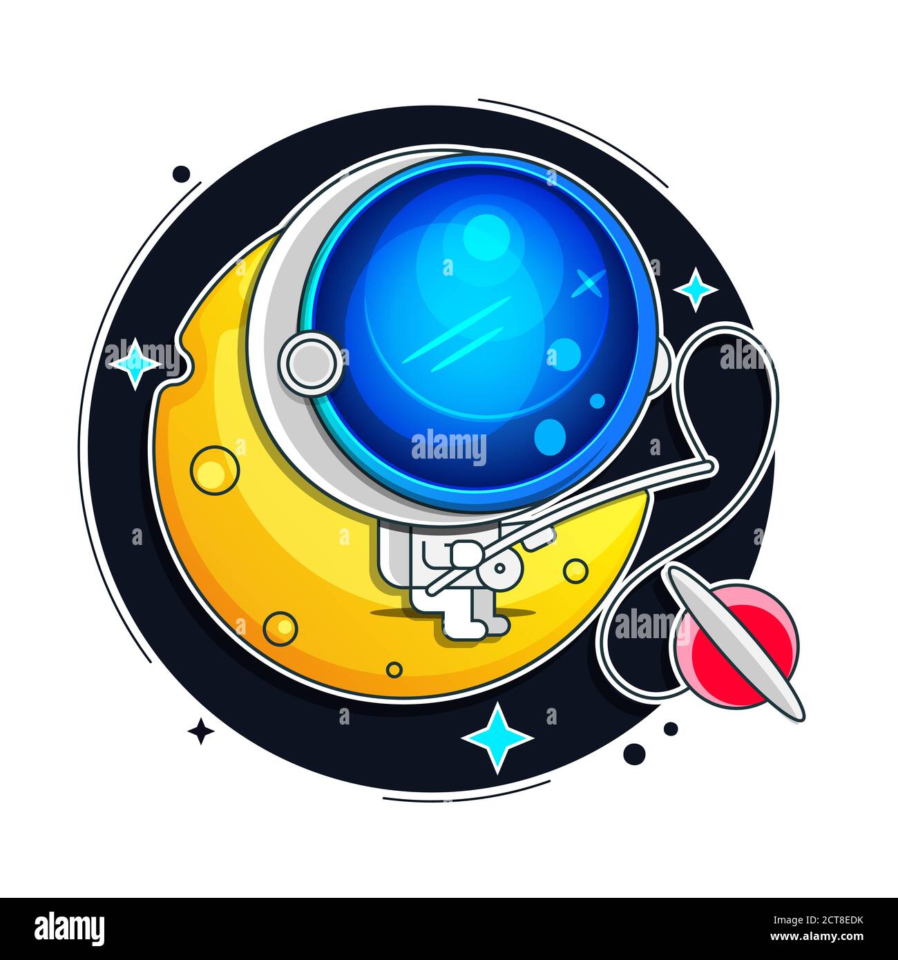 Astronaut, Space suit isolated on Black Background Stock Vector