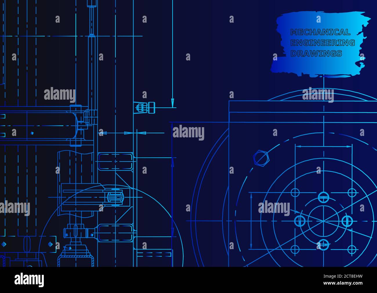 Technical Instrument Texture Mechanical instrument making. Technical abstract background. Blue neon ...