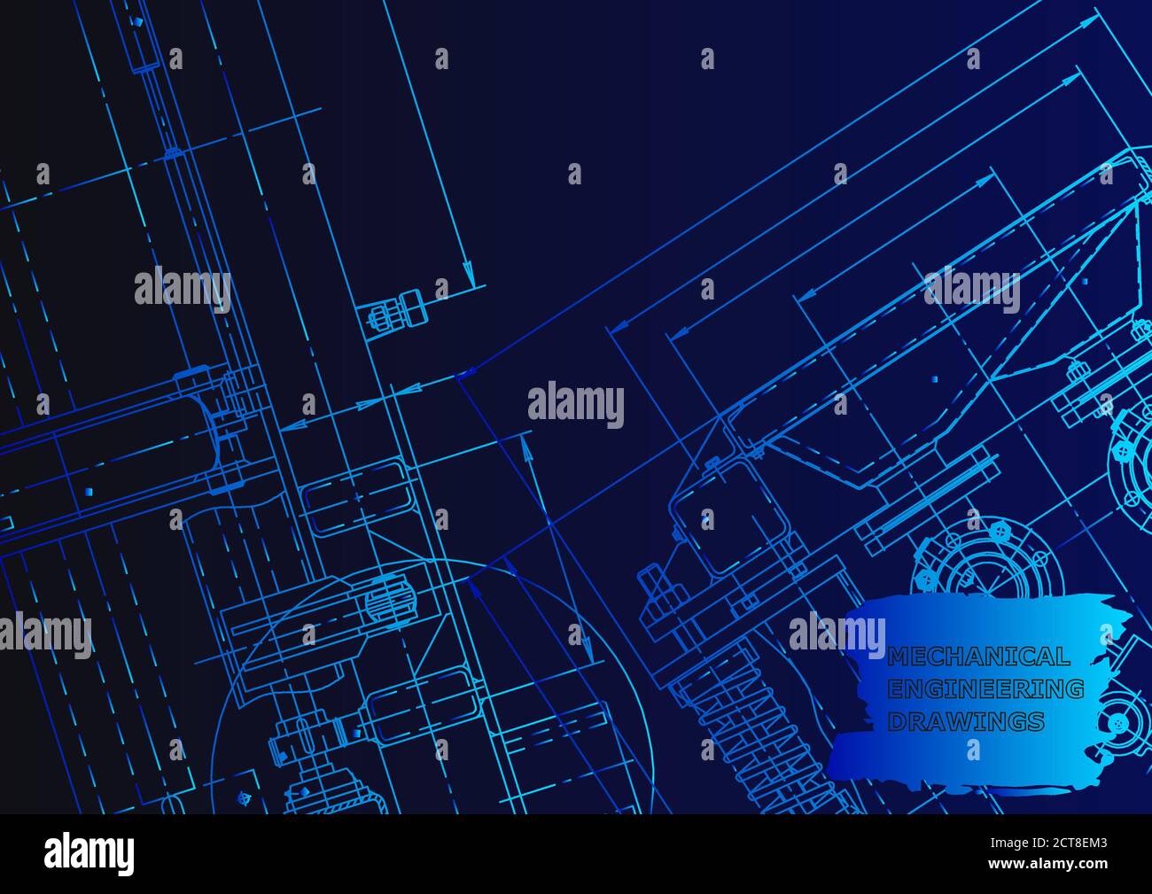 Machine Design Colour Abstract Vector engineering drawings. Mechanical instrument making. Technical ...