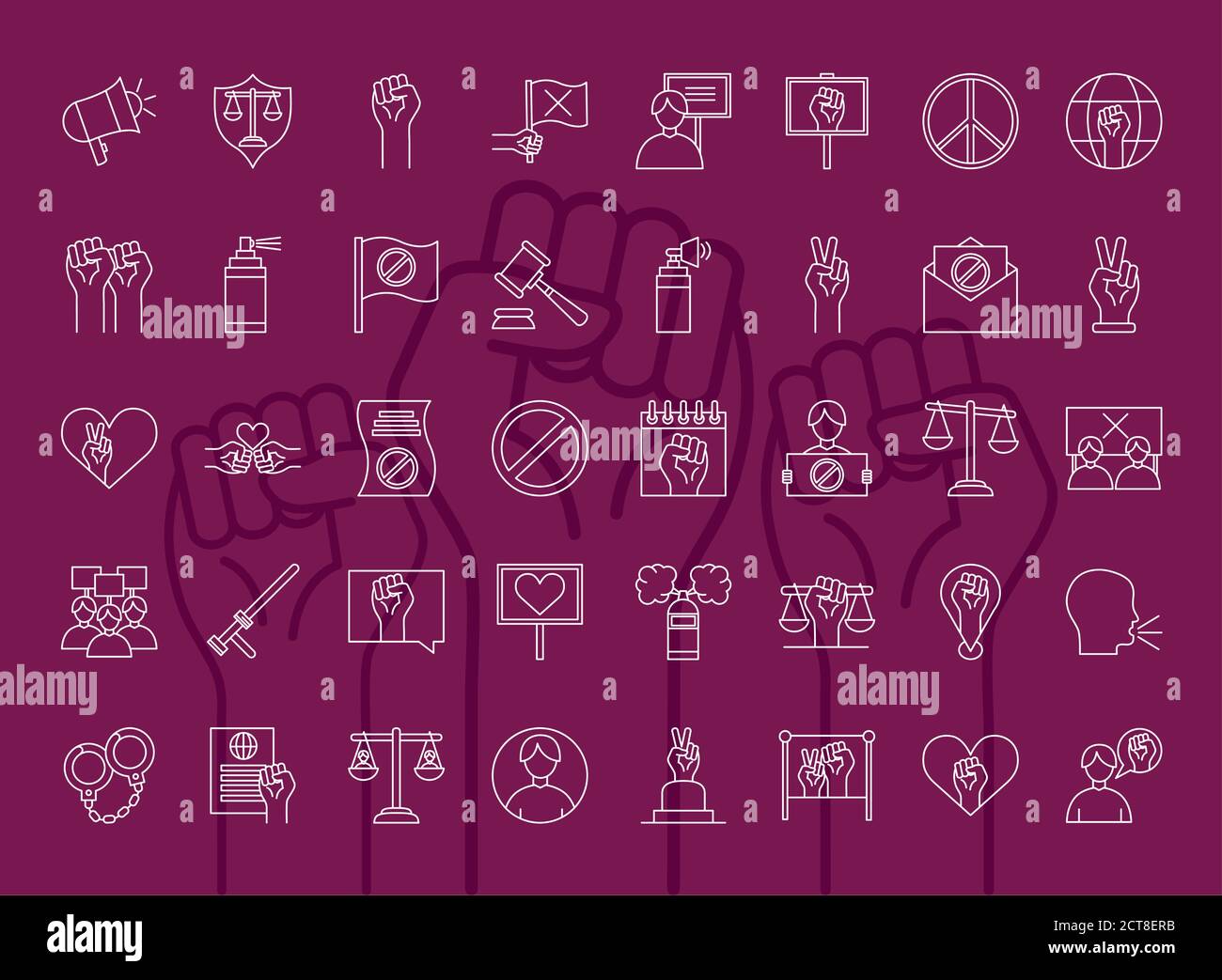 human rights line style icons collection vector design Stock Vector ...