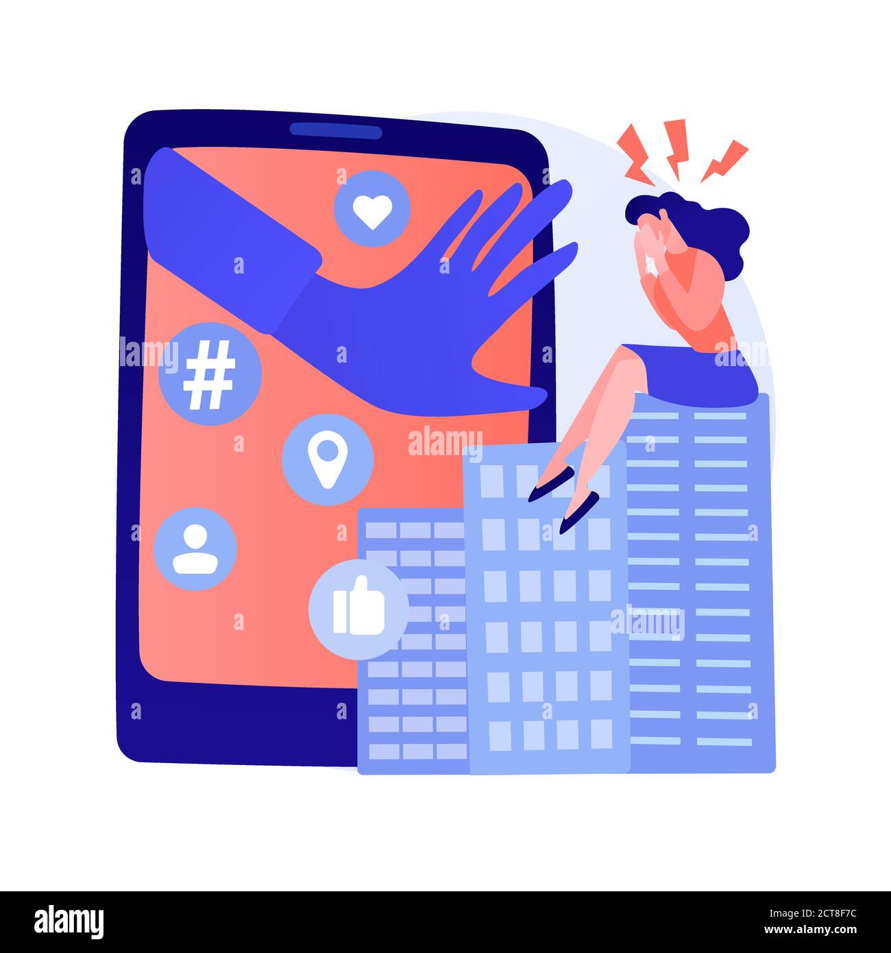 Digital overload abstract concept vector illustration. Stock Vector