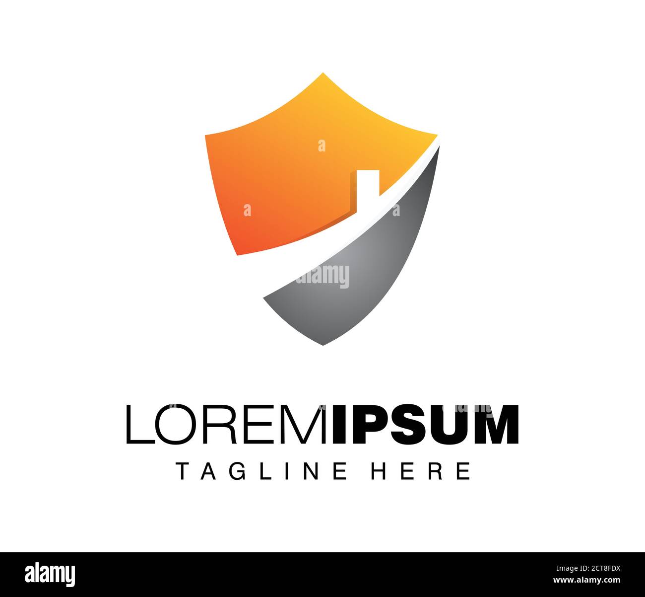 A vector Illustration of simple safe home shield logo Stock Vector