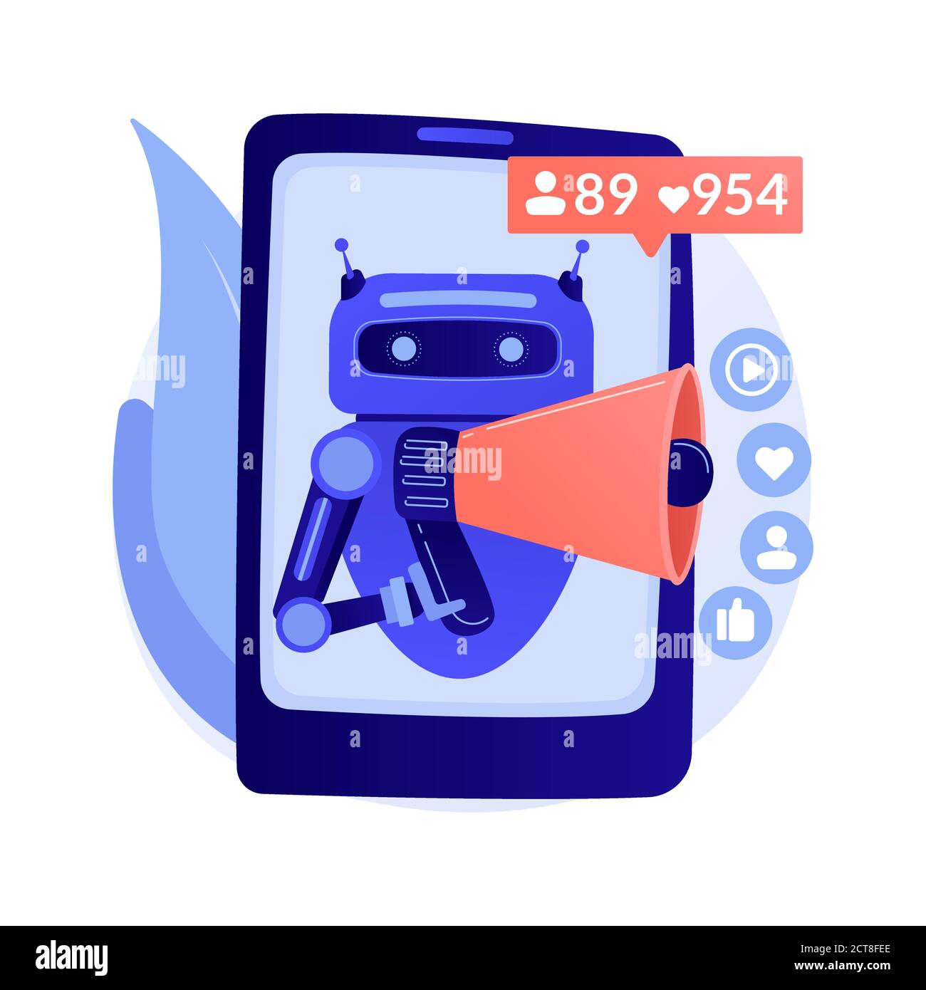 Artificial intelligence in social media abstract concept vector ...