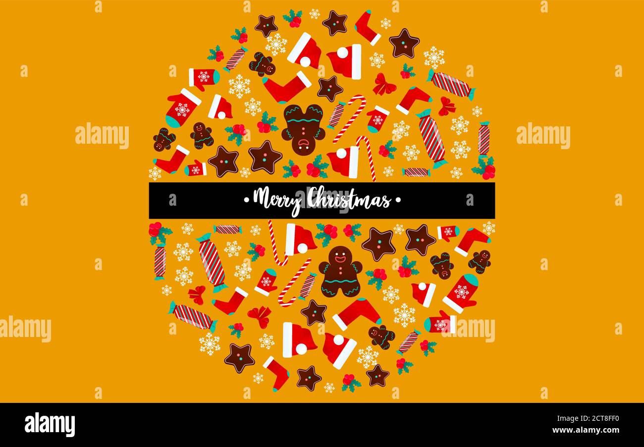 Merry Christmas Vector design template with copy space Stock Vector
