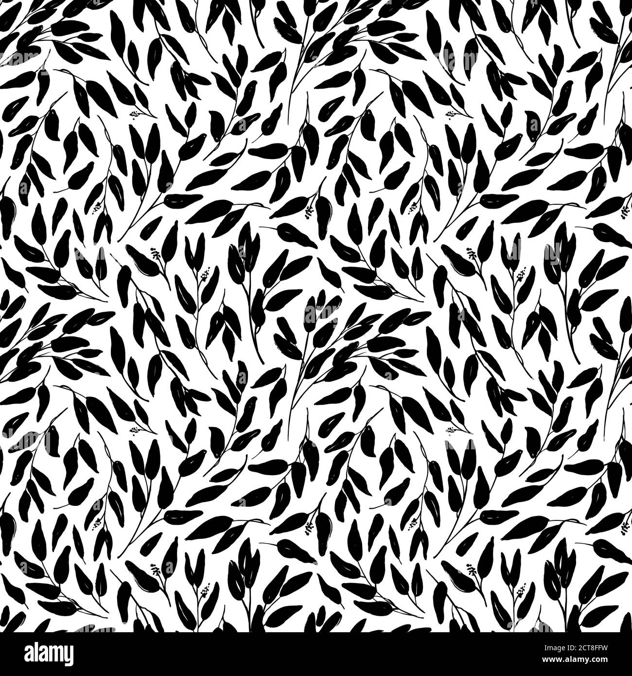 Leaves and branches vector seamless pattern Stock Vector Image & Art ...