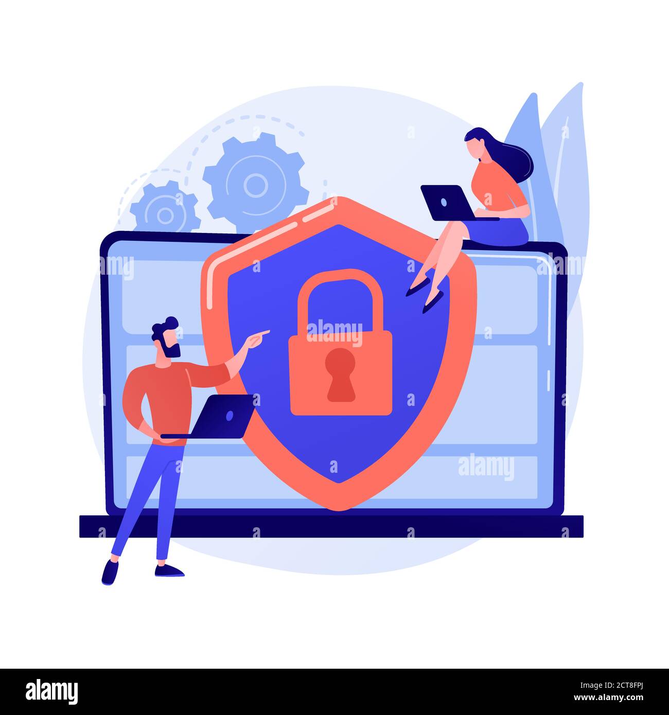 Cyber security risk management abstract concept vector illustration