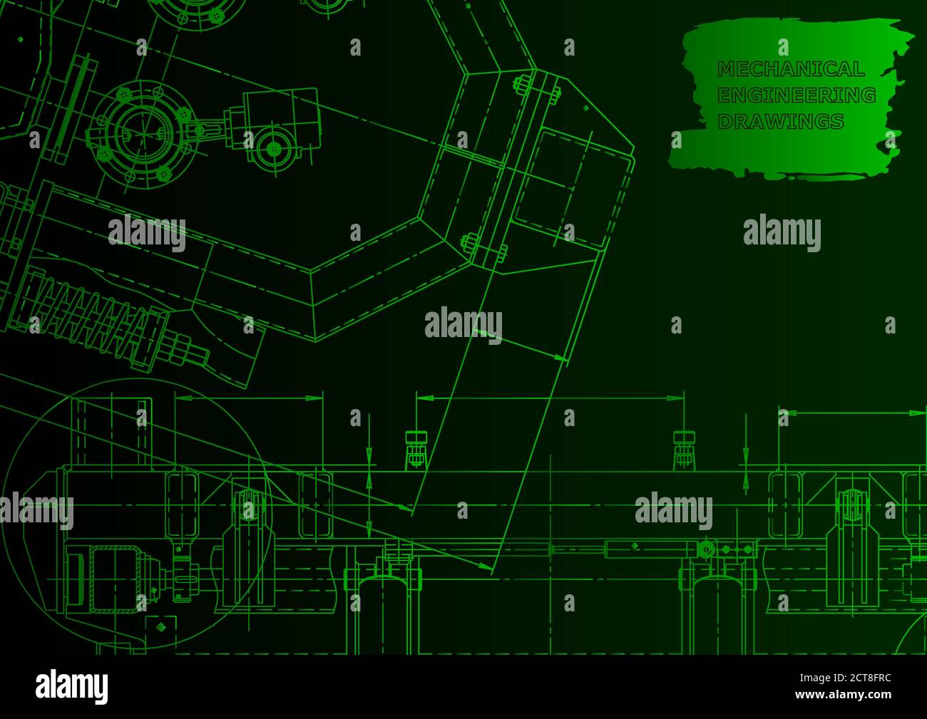 Mechanical instrument making. Technical illustration. Vector ...