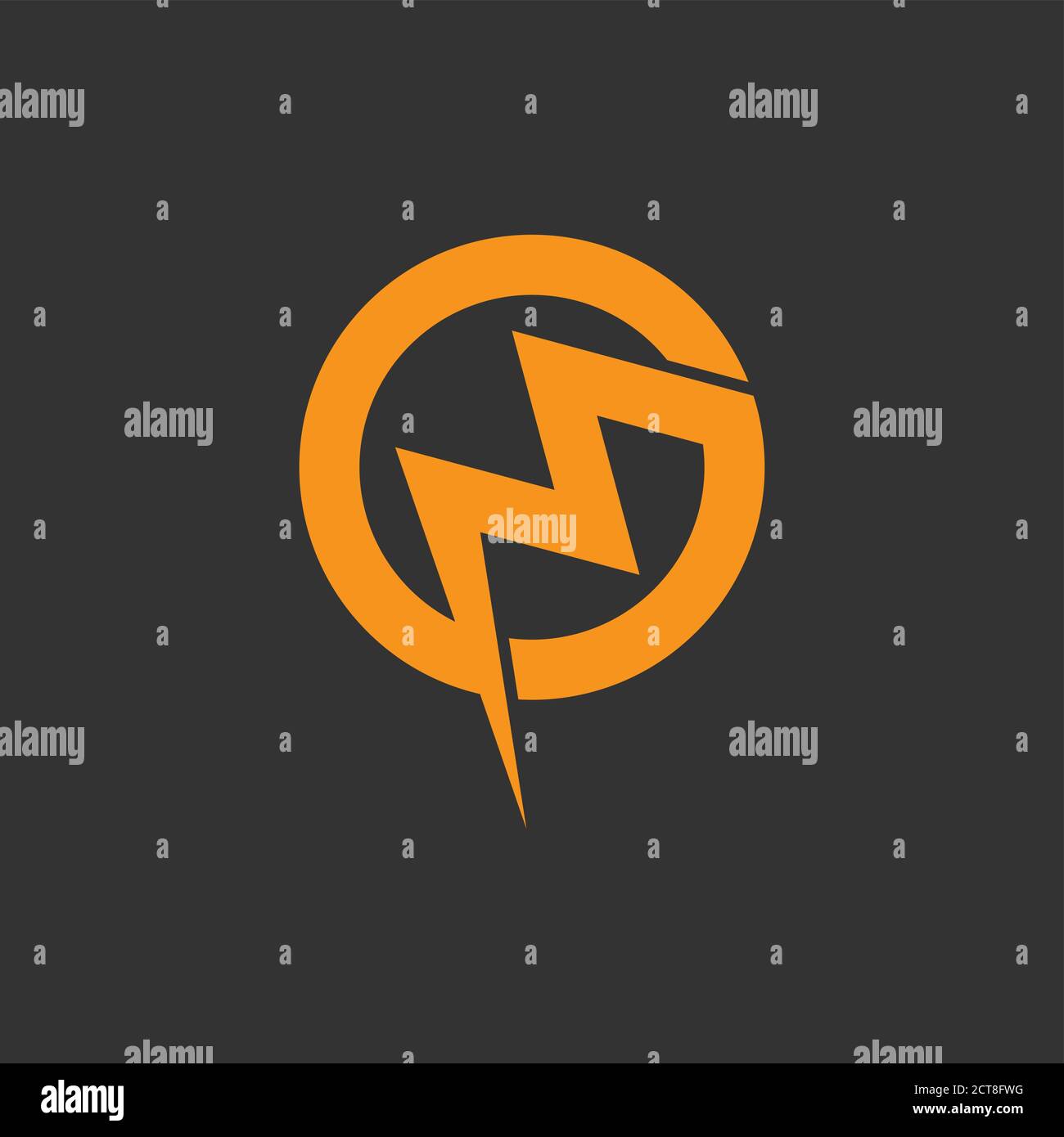 abstract letter nm thunder shape circle logo vector Stock Vector