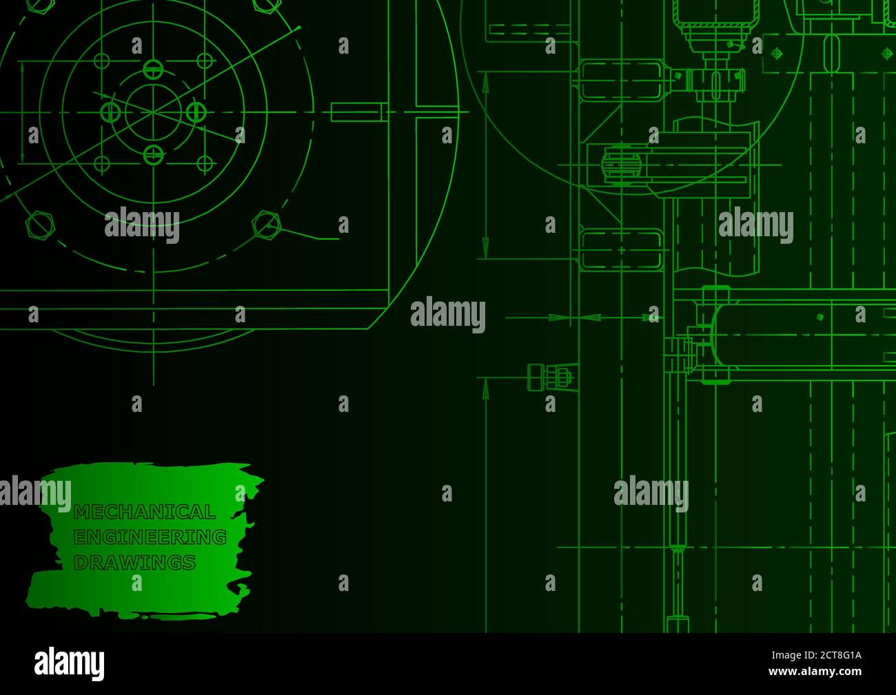 Vector engineering illustration. Instrumentmaking drawings. Mechanical