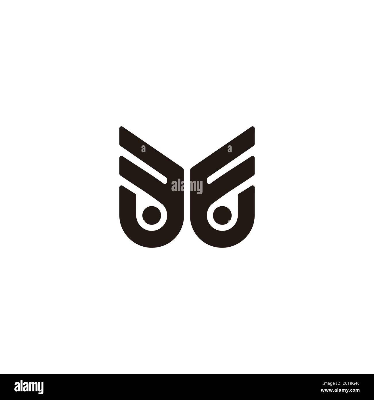 letter ff simple geometric line wings logo vector Stock Vector