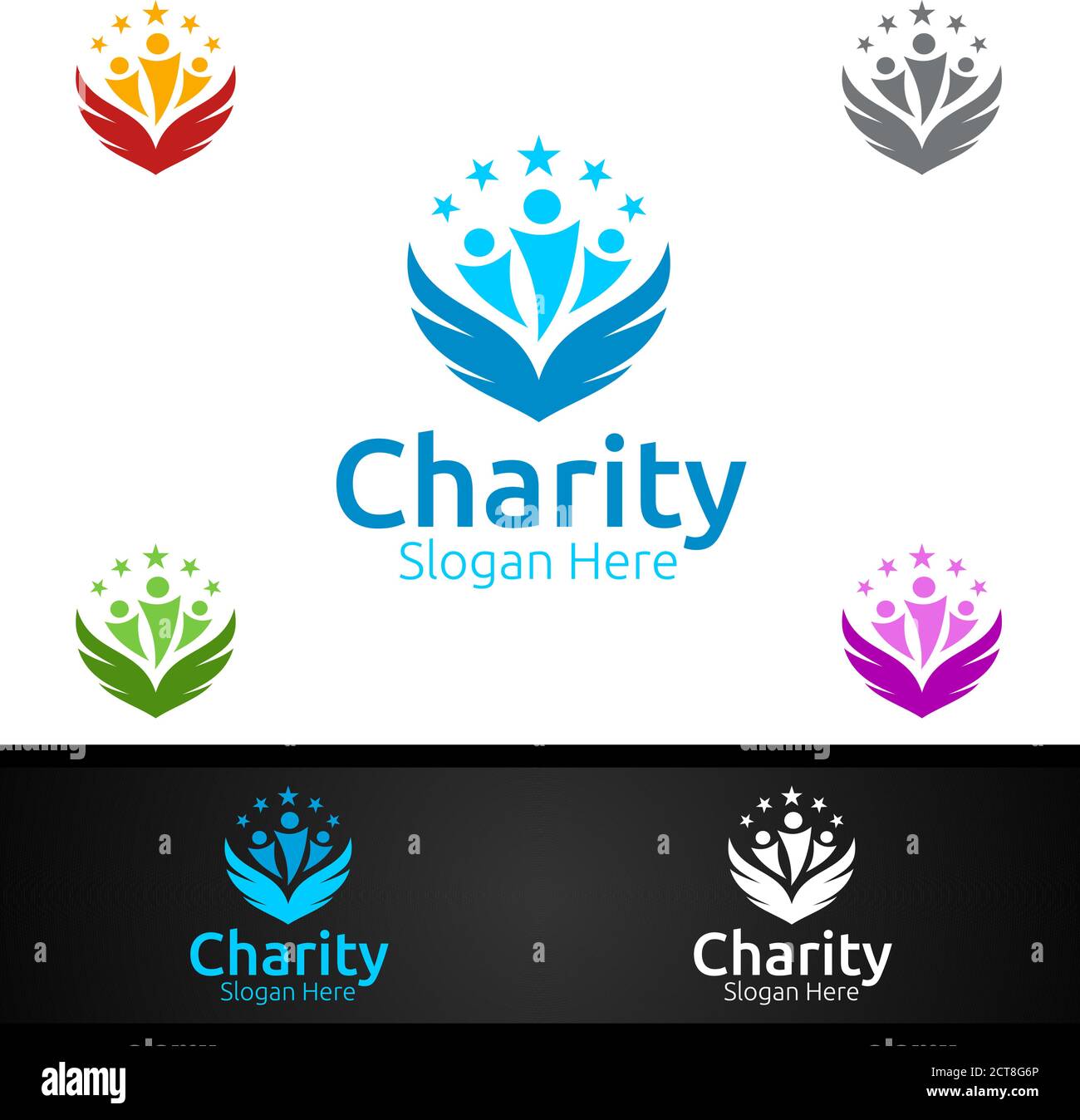 Wing Helping Hand Charity Foundation Creative Logo for Voluntary Church