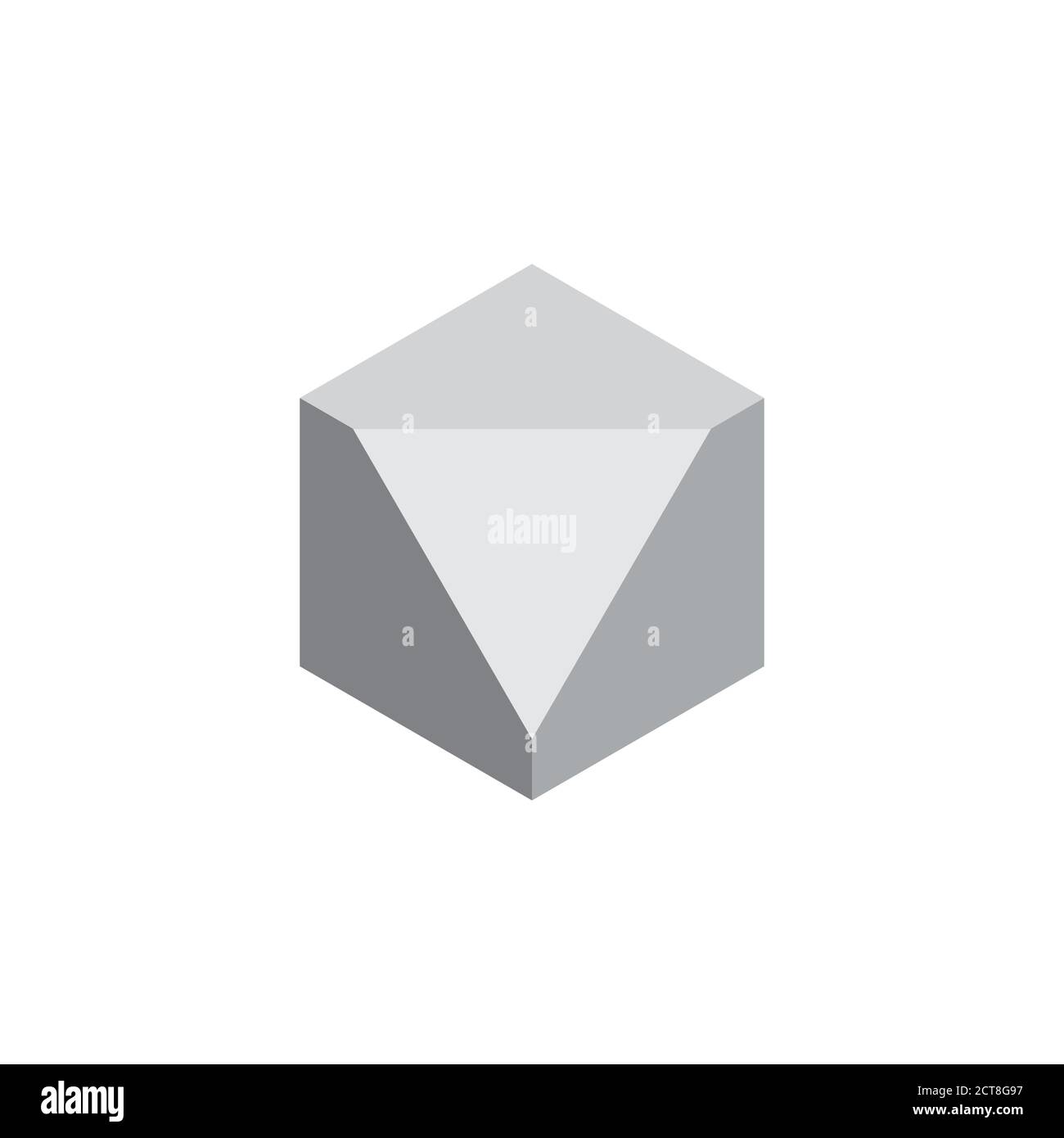 3d gem simple geometric symbol logo vector Stock Vector