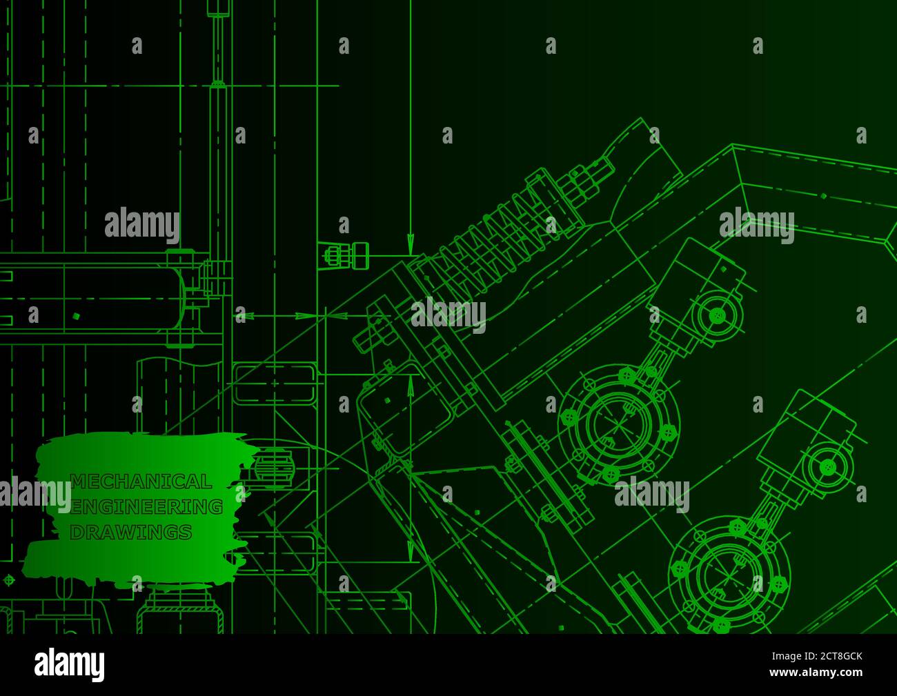 Mechanical instrument making. Technical abstract backgrounds. Green ...