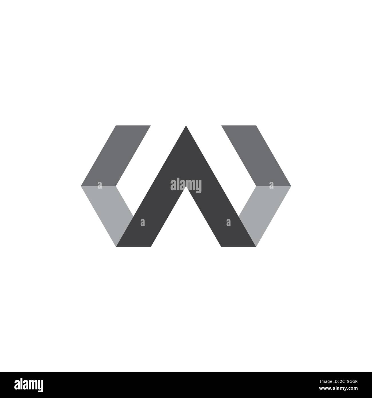 Letter w vector origami logo hi-res stock photography and images - Alamy