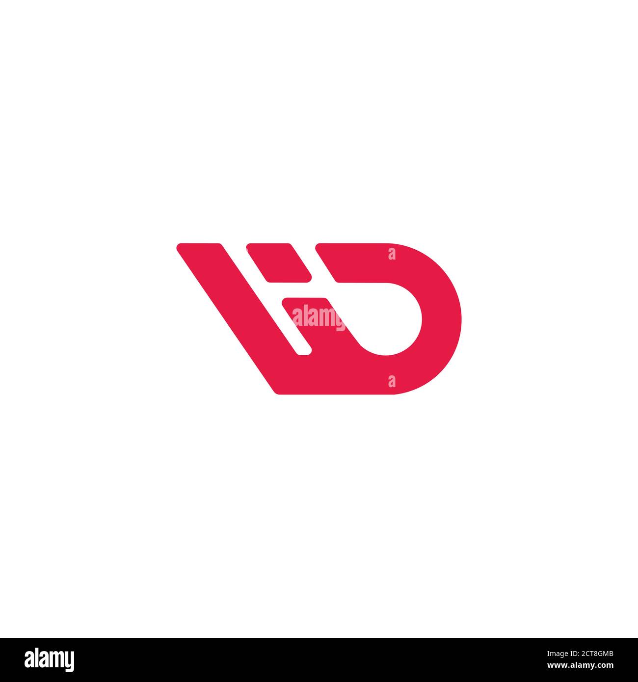 abstract letter hd symbol geometric negative space logo vector Stock Vector