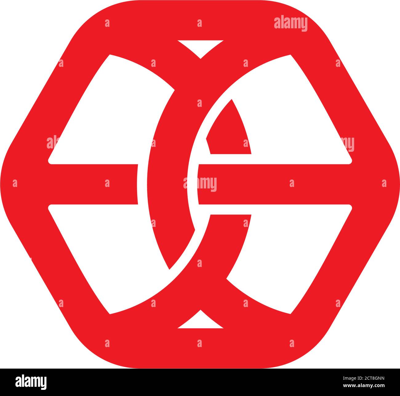 linked overlapping 3d flat linear design symbol logo vector Stock ...