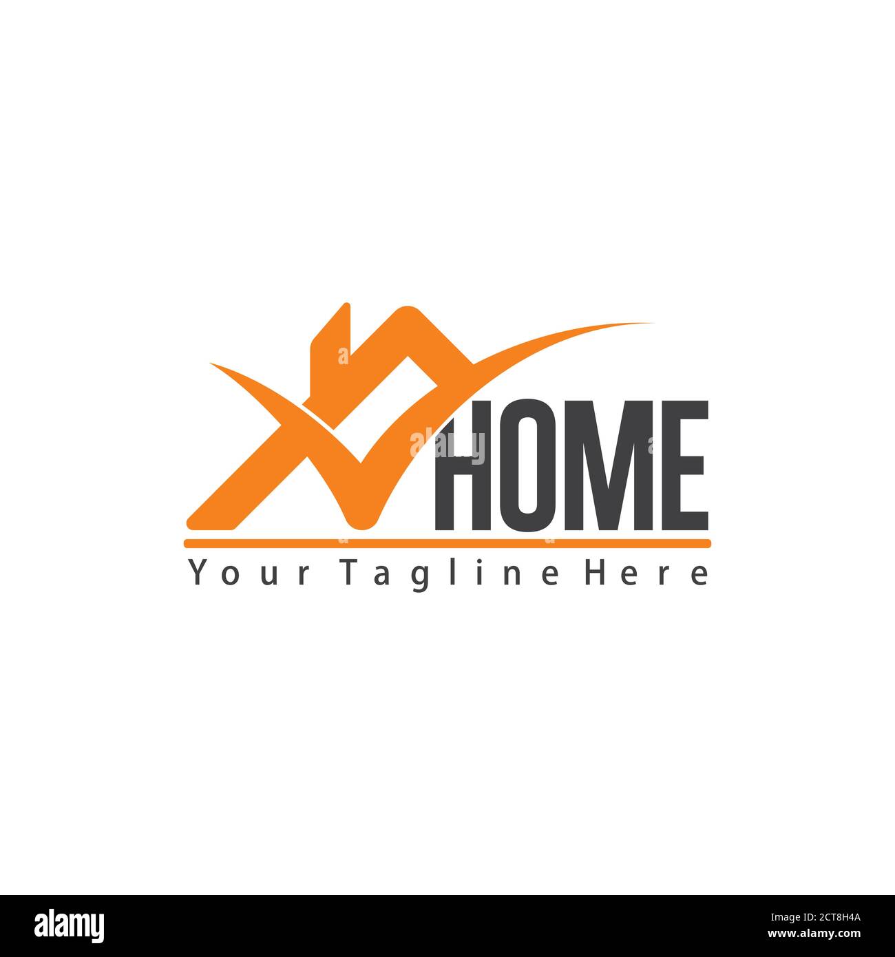 text home check mark logo vector Stock Vector
