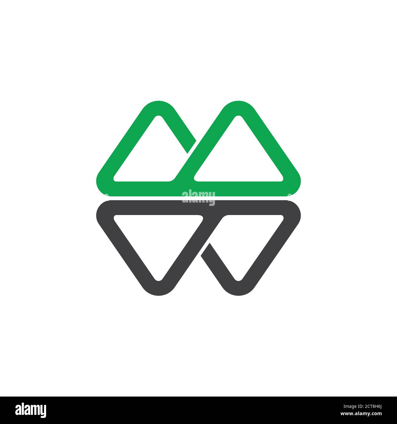 simple letter mw geometric triangle line mountain logo vector Stock Vector