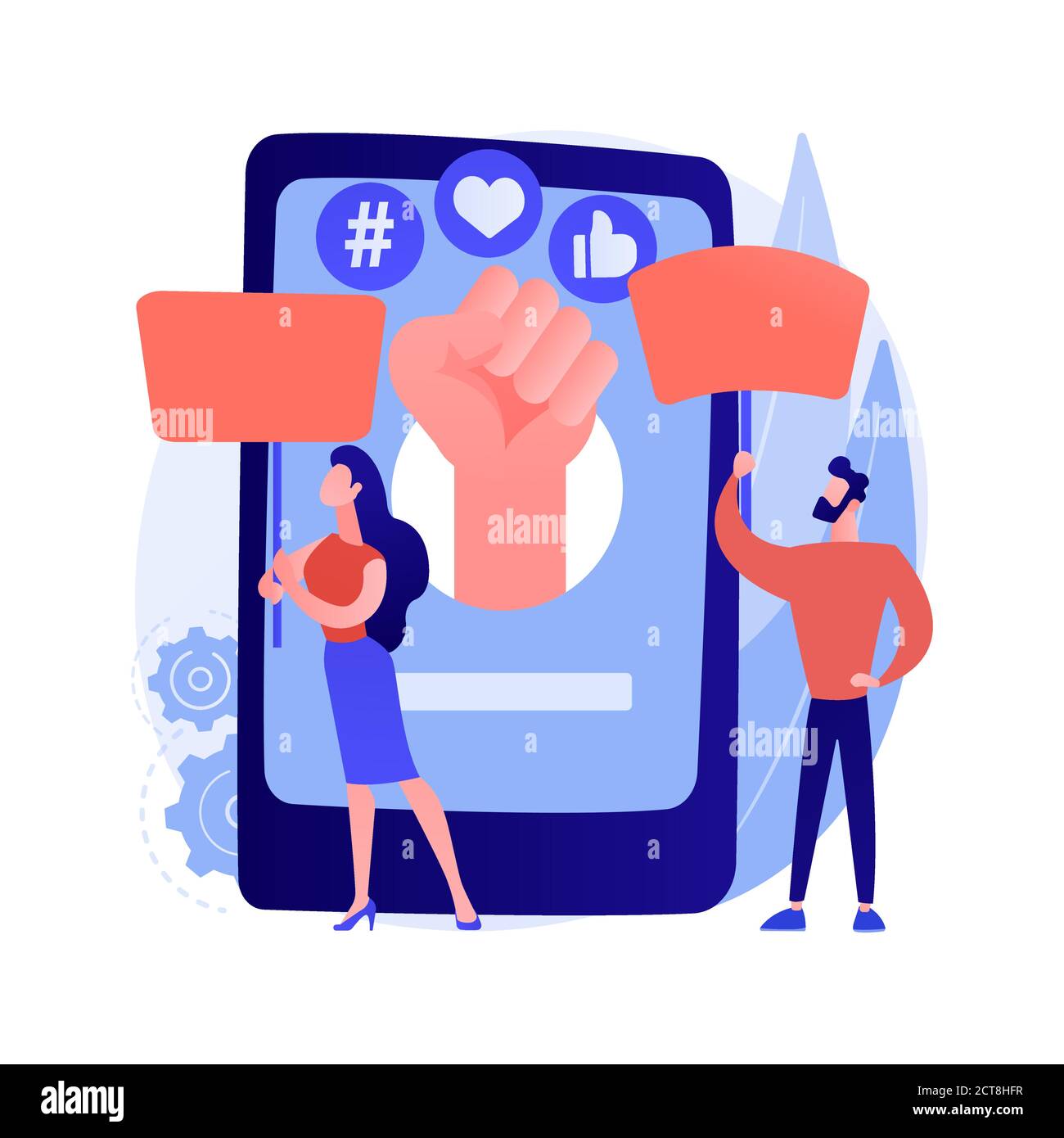Online activism abstract concept vector illustration. Stock Vector