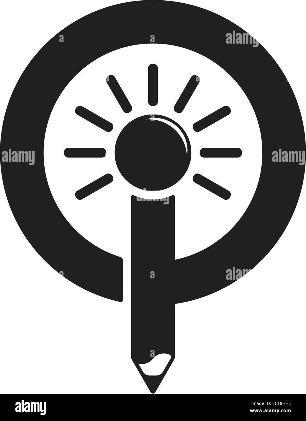 letter io shine pencil education symbol logo vector Stock Vector Image ...