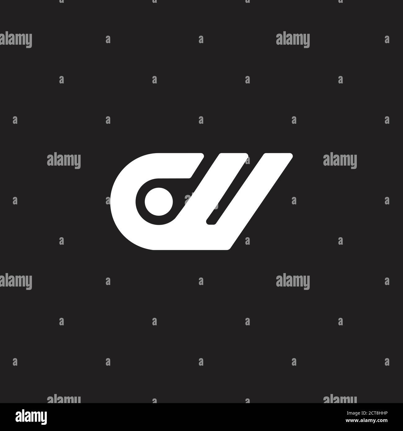 abstract letter aw simple geometric line logo vector Stock Vector