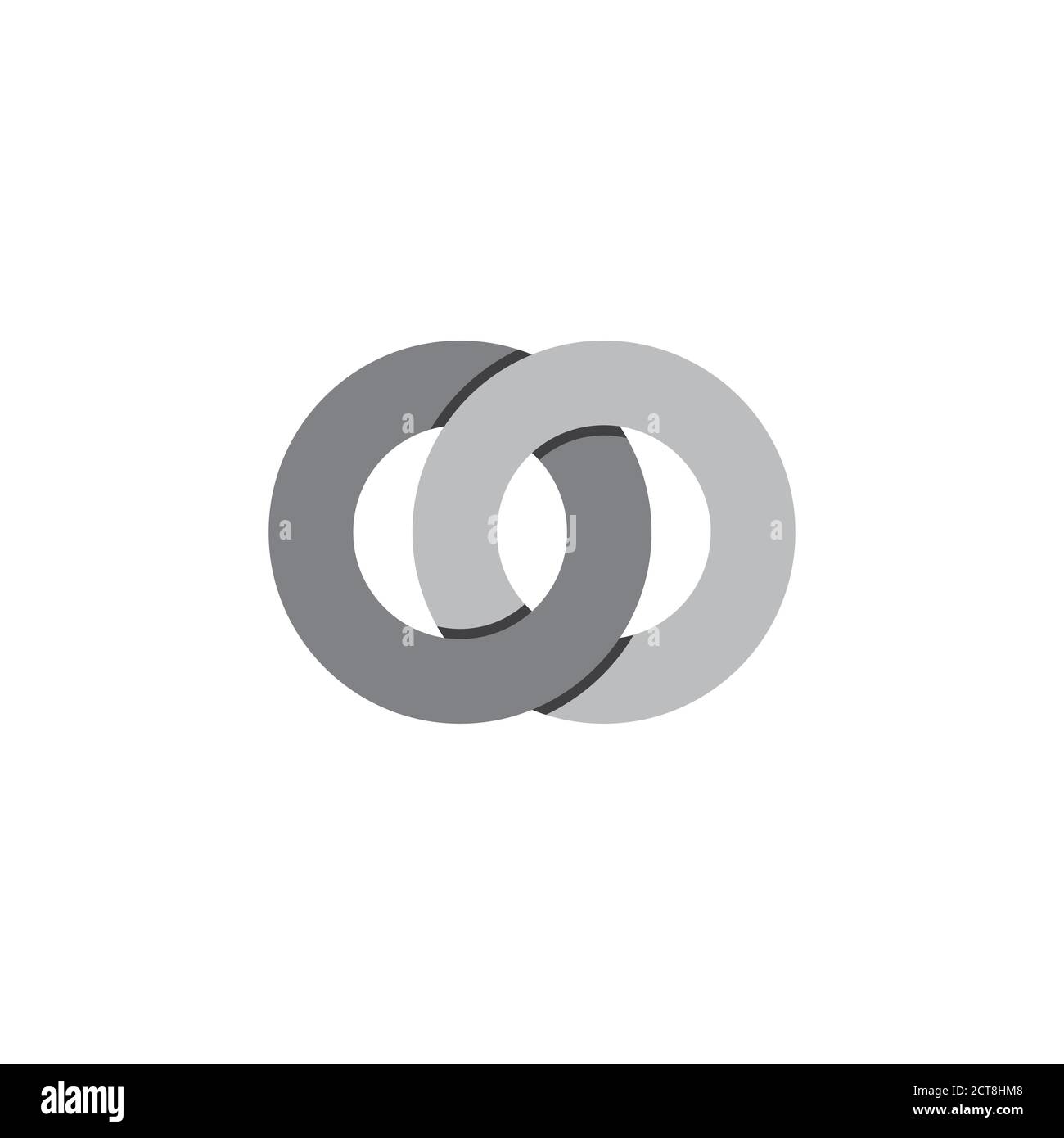 linked circle paper 3d logo vector Stock Vector