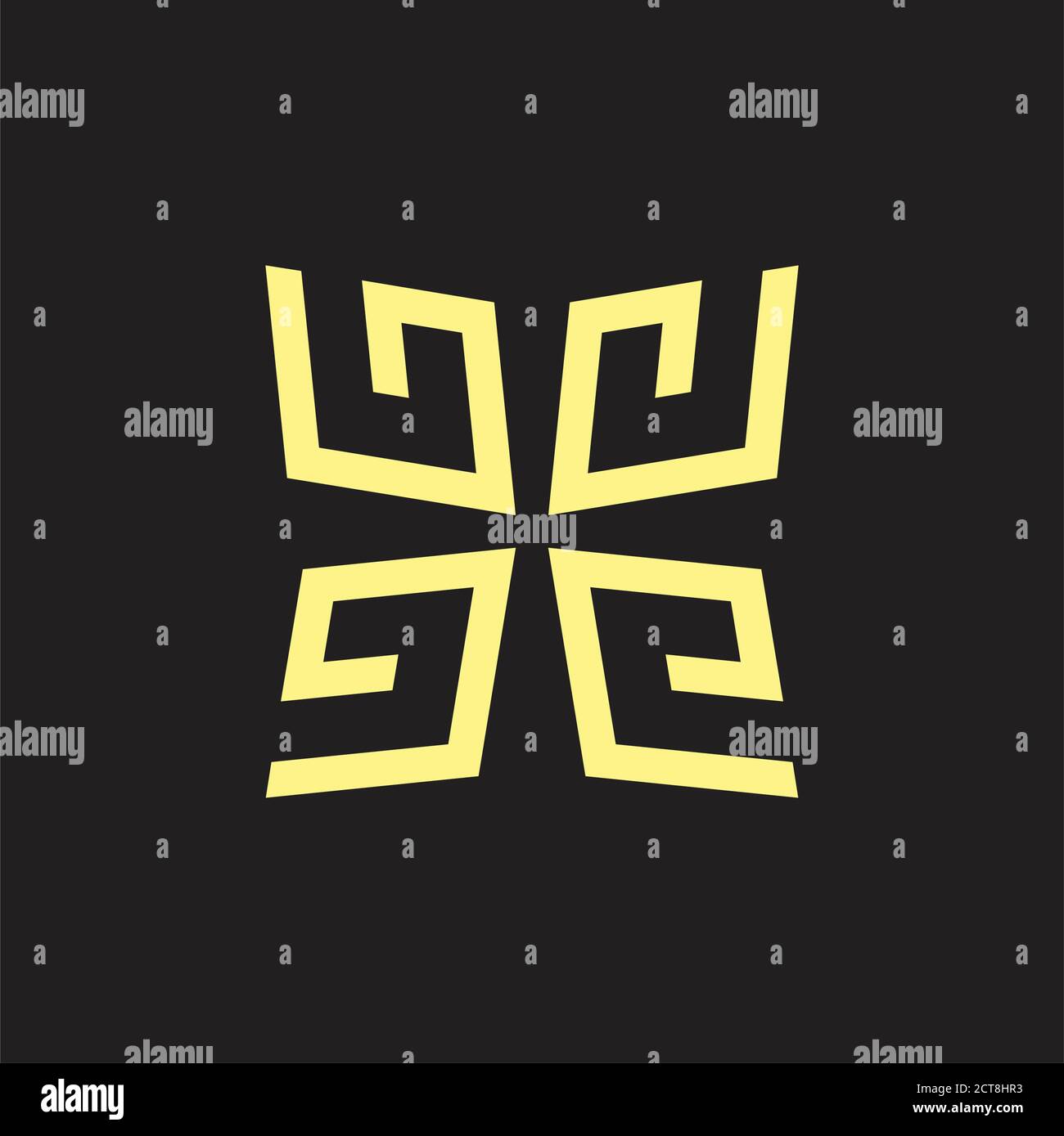 square geometric line abstract flower shape logo Stock Vector