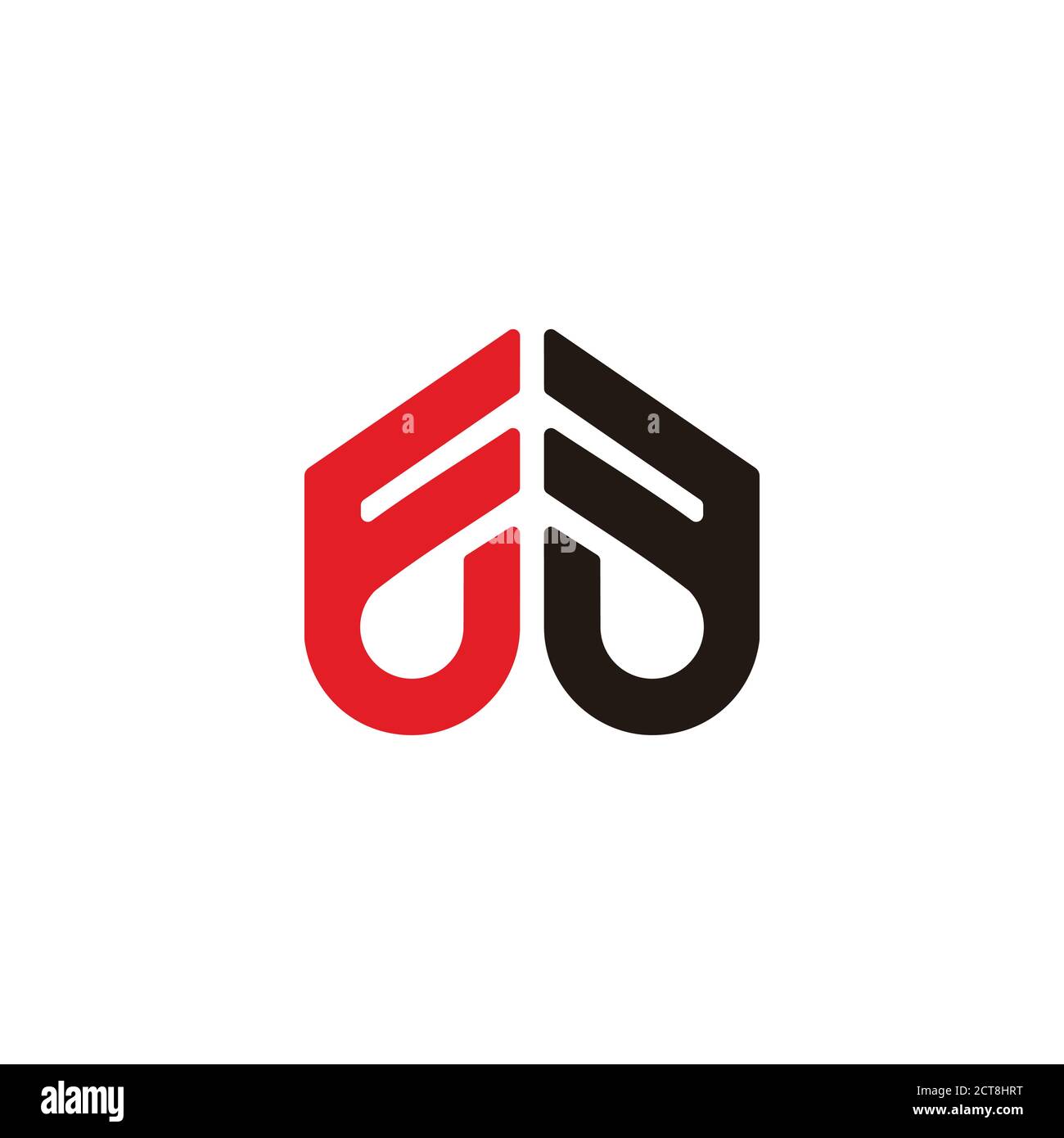 abstract letter ff simple geometric line logo vector Stock Vector