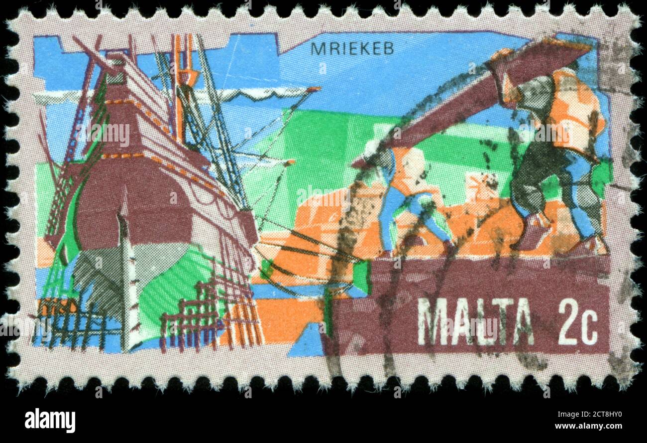 Postage stamp from Malta in the History of Maltese Industry series